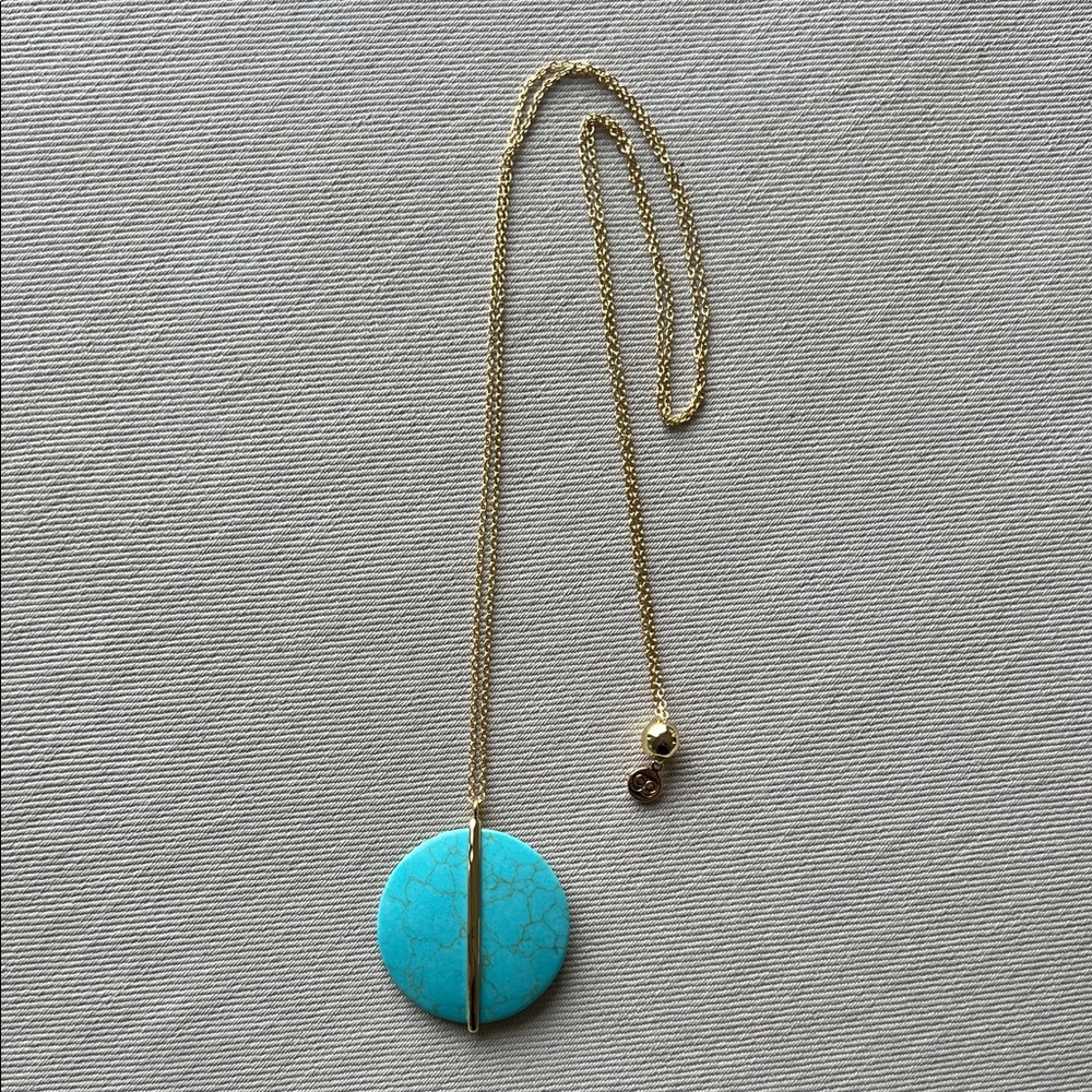 Gorjana Brinn Adjustable Turquoise Pendant Necklace
